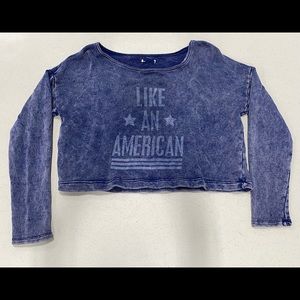 Distressed Long Sleeve Crop Top